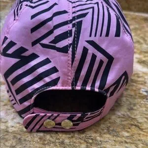 CHANEL | Accessories | Chanel Pink And Black Geometric Hat  display picture 2